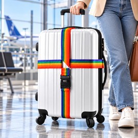 Adjustable Luggage Straps for Suitcases – 3-Digit Combination Lock and Secure Cross-Strap Design for Travel