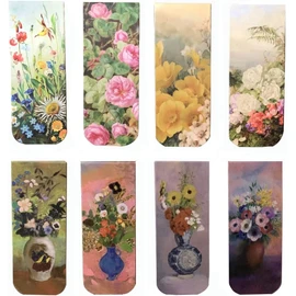 Lumbor37 Separador de Libros, Marcapáginas para Hermosas pinturas, Marcadores Página Magnéticos, Marcadores de Impresión de Arte de Pintura para el Jarrón Redon, Oficina Papelería Lectura (8P)