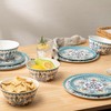 Bzyoo 12-Piece Melamine Dinnerware Set - Madallion | Lightweight, Durable,