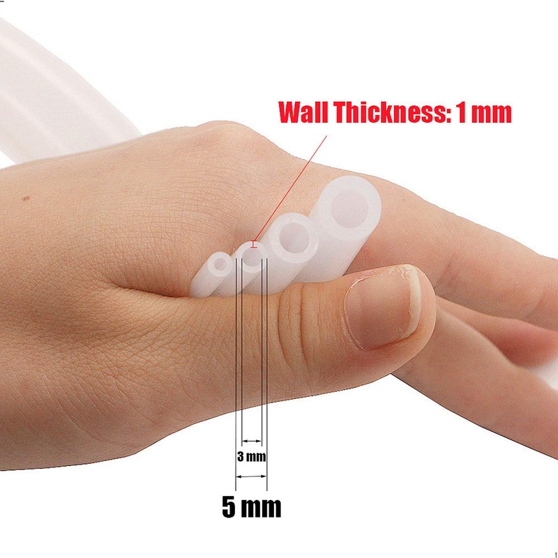 Silicone Tube 1/8"(3mm) ID x 3/16"(5mm) OD Clear Flexible Silicone
