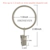 AMZSEVEN 40 Pack Metal Curtain Rings with Clips, Drapery Clips