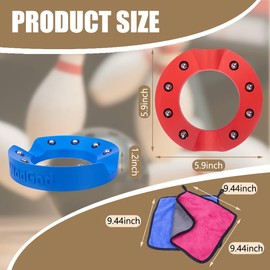 WodGod 2PCS Bowling Ball Spinner with 4 Cleaning Cloths-High Performance Ball Polisher & Cleaner,Bottom Anti-Skid Pad,Suitable for All Ball Types,Durable & Easy to Use（Blue and Red）