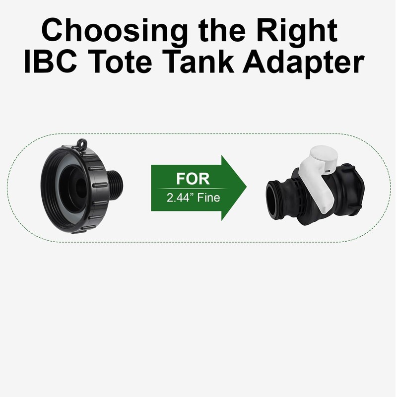 250-gallon IBC tote drain adapter, Water Hose Male Adapter for