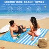 Large Microfibre Beach Towel for Adult, 180x90cm Double Sided Blue