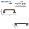 RecPro RV 3.75" Brushed Nickel Drawer Pull | Handle for