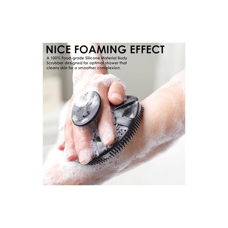 Innerneed Cepillo Ducha Silicona Suave Grado Alimenticio Cuerpo Limpiador Piel
