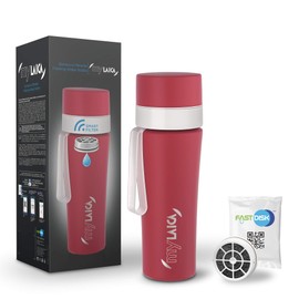 Laica MyLaica 0.5 Litre Stainless Steel Filter Sports Bottle, Red