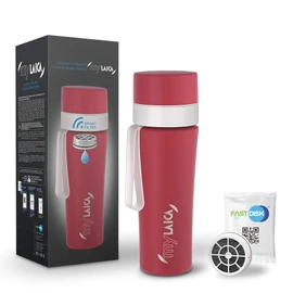 Laica MyLaica 0.5 Litre Stainless Steel Filter Sports Bottle, Red