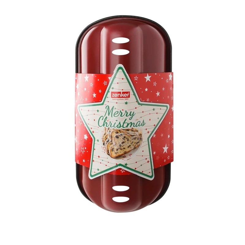 Zenker 6004 Stollenbackform 31 cm Sparkling Christmas, hochwertige Stollenform mit