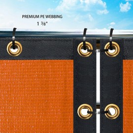 6' x 21' Orange Privacy Screen Fence Cover Panel Shade Cloth Fabric for Chain Link Fence Driveway Playground Yard Garden Farm UV Protection