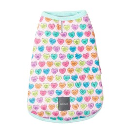 FuzzYard Candy Hearts Valentine's Fleece Lined Wrap Vest for Dogs (Size 7)