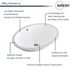 KDKSC Undermount Bathroom Sink 20.5"x15.4" Oval Undermount Sink White Ceramic
