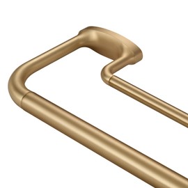 Mayrhyme Double Curtain Rods, Wrap Around Curtain Rod for Windows, Internal Splicing 1'' Front and 5/8'' Back Adjustable Curtain Rod with Aluminum Finials and Brackets (Warm Gold, 28-56")