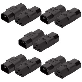Strhowill (10Packs IEC 320 C14 to Female C21 AC Adapter,16A to C14 10A Power Connector for PUD UPS, Black Color