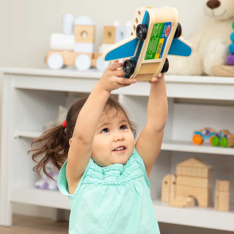 Melissa & Doug Wooden Airplane Play Set with 4 Play