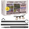 EXCELLO GLOBAL PRODUCTS String Light Pole Set with 40' LED