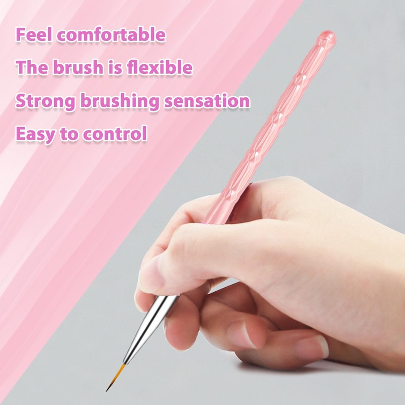 3 Pcs Nail Art Brushes Liner Tools for DIY Nail