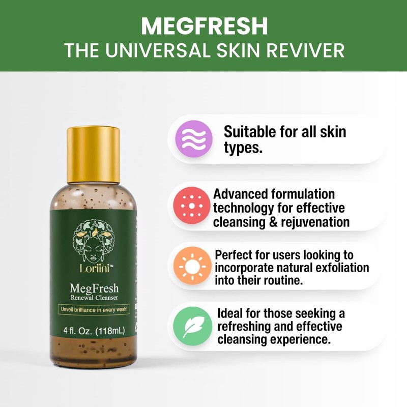LORIINI MegFresh Renewal Cleanser | Berry Exfoliating Gel | Natural
