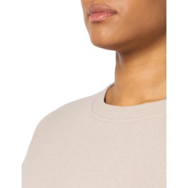 Danskin Women's 2 Piece Wave Jacquard Long Sleeve Crew and Short Set, Atmosphere, Large