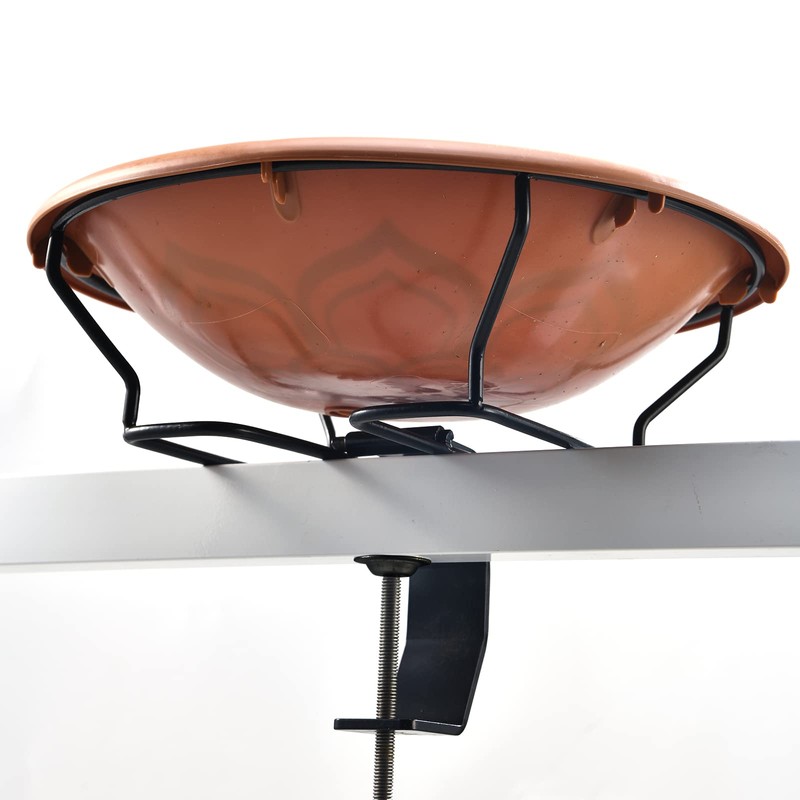 Jealoeur Bird Bath Deck Mounted 12 Inches, Deck Adjustable Steel