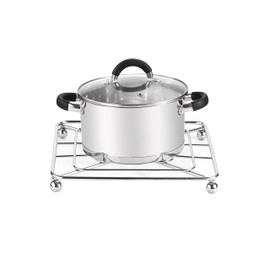 Royal Cuisine Chrome plated Trivet made with Iron Kitchen Worktop Protector Heat Resistant Mat/Stand For Resting Hot Cooking Pots & Pans