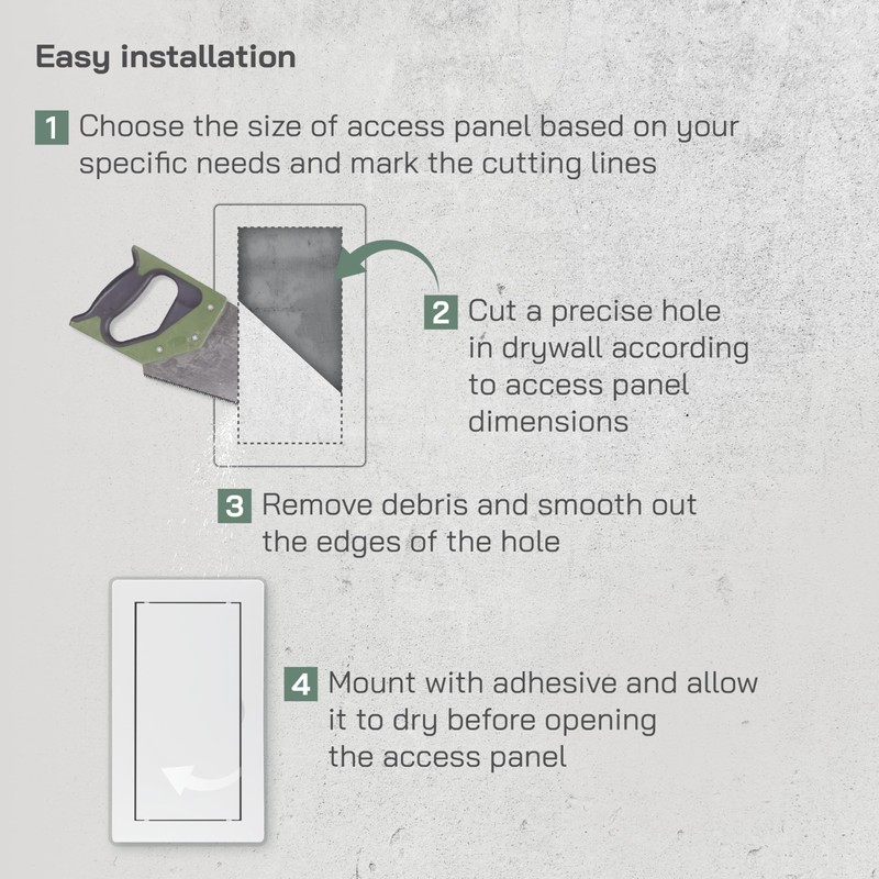 Vent Systems 4x8 Access Panel - Easy Doors ABS Plastic
