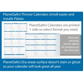 2026-2027 Fiscal Horizontal Premium Dry-Erasable Wall Calendar July to June 32" x 48" Marker and Eraser included