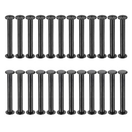 PATIKIL 24 Sets Chicago Screws, 45mm l Chicago Screws Phillips Binding Post Screw Bolts Leather Rivets Fasteners Connectors for Leather Belt Scrapbook Photo Albums, Black