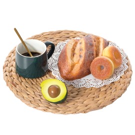 Vintiquewise 15 Inch Decorative Weave Water Hyacinth Round Mat Charger Plates for Dining Table