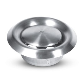 HERCHR Stainless Steel Plate Valve, Round Vent Grill, Stainless Steel Diameter 100 mm, Round Supply and Exhaust Air Plate Valve, Anemostat, Exhaust Grille for Bathroom, Office, Kitchen, Ventilation