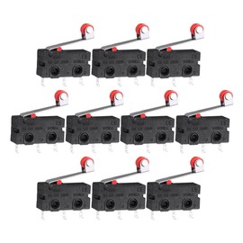 10 Pieces Micro Momentary Hinge Roller Lever Arm SPDT Micro KW12-3 AC 250V 5A SPDT 1NO 1NC