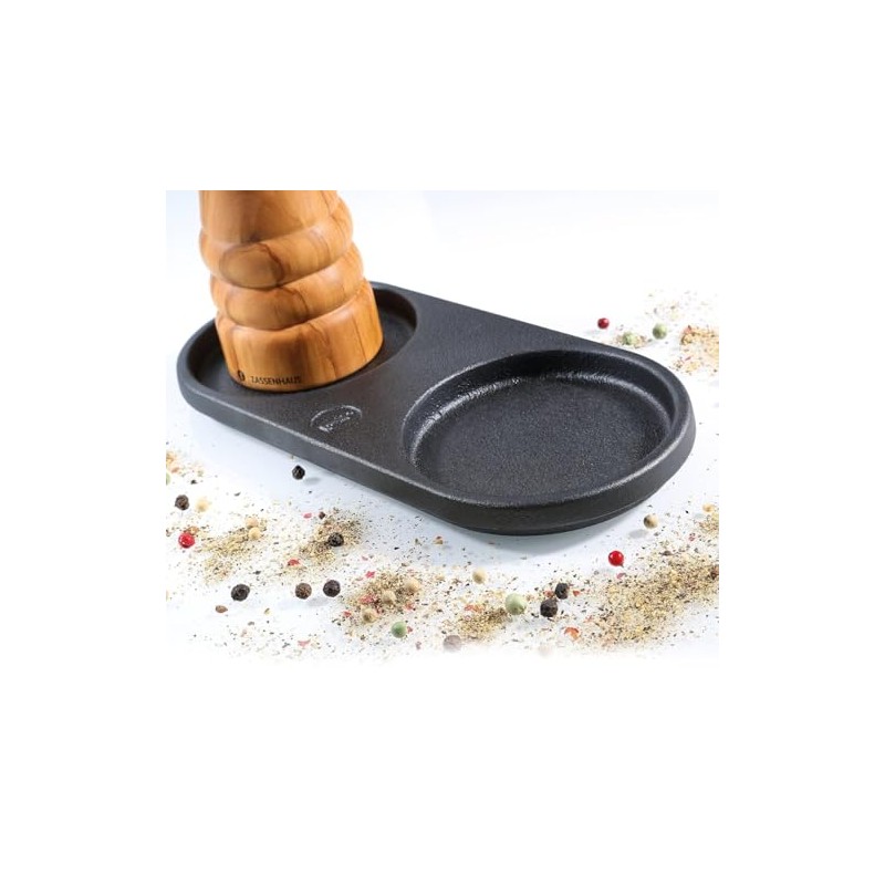 Zassenhaus Cast Iron Cruet for Storing Salt and Pepper Mill.