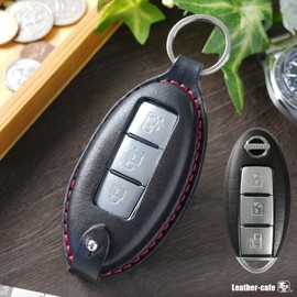 [Leather Chaya] Nissan Smart Key Case, X-Trail Notebook, Juke Kicks GTR Fugue Fairlady Z Elgrand Skyline Serena March Cube Dualis Murano Diana Sylphy Tiida Radio (lc-niss@n-a) (Camel Leather/Yarn