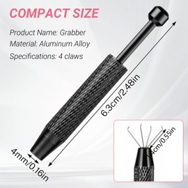 Hualleko Piercing Ball Grabber Tool, 4-Claw Stainless Steel Jeweler Pick Up Tools,Septum Ball Screw Tool for Piercing Changing/Removal/Holder,Earring Pearl Grabber for Jewelry/Electronic Component