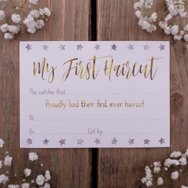 Hunts England My First Haircut Certificates - Ideal For Barbers, Hairdressers or Salons - The Milano Collection - 1 Pack of 8 Certificates