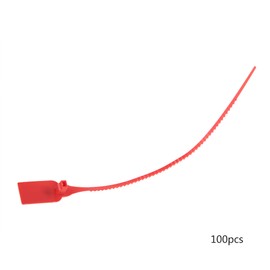 100Pcs Plastic Disposable Zip Ties Self locking Tie Suitcase Shoes Bag Label Tag (Red)