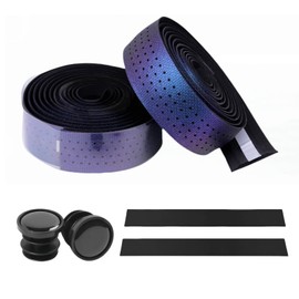 NELboNs Bike Handlebar Tapes Comfortable Anti-Slip Self-Adhesive Road Bicycle Handlebar Tape Damping Sweat Breathable Soft Touch Silicone EVA Foam Tape-2 Rolls,Colorful