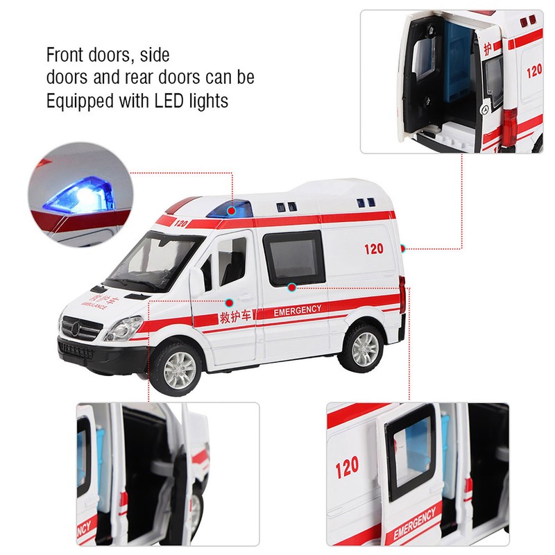 1:36 Hospital Rescue Ambulance Diecast Alloy Model With Pull Back