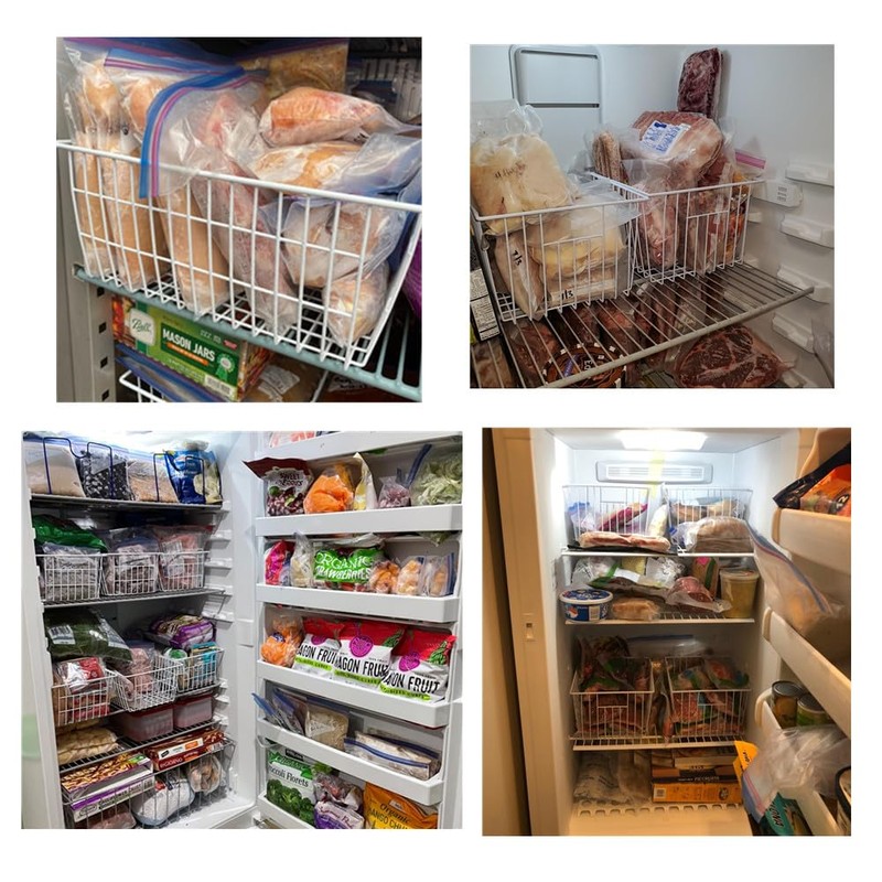 16inch Upright Freezer Organizer Baskets for 13-14,16-21 cu.ft Standup Freezer,