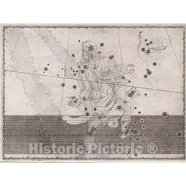 Historic Map : Constellation: Ophiuchus; Man with Serpent, 1655 Celestial Atlas - Vintage Wall Art - 30in x 24in