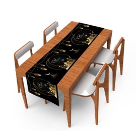 Eid Decorative Table Runner, Eid Mubarak Table Runner, Muslim Islam Eid Adha Festival Party Table Decorations, 180 x 35 cm