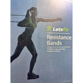 RenoJ Letsfit Resistance Exercise Bands Set with Handles, Door Anchor, & Ankle Straps