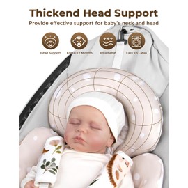 Sweetwavet Infant Insert Compatible with 4moms Mamaroo Swing and Infant Carseat, Including 3 Replacement Balls, Reversible Newborn Insert for Baby Swing, Stroller, Bouncer, Soft Fabric - Leaf