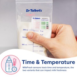 Dr. Talbot's Mom MilkFresh Breast Milk Sensors - Track Freshness of Pumped Milk with App. Manage Storage Bag Inventory, 20 pk
