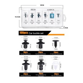 100 Pcs Car Body Trim Clips, Plastic Rivet Fasteners Universal Auto Black Nylon Clips Bumper Clips Car, Panel Clips Door Trim Retainer Push Type Retainer Clips Kit Steel Car Accessories