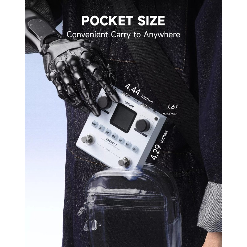 Donner Pocket X Multi Effects Pedal Guitar / Bass AMP