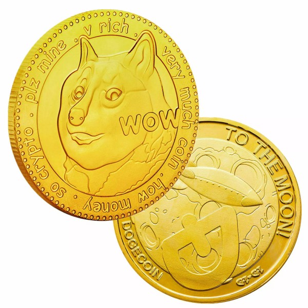 DogeCoin - CryptoCurrency Physical Gold Plated Coin - To The