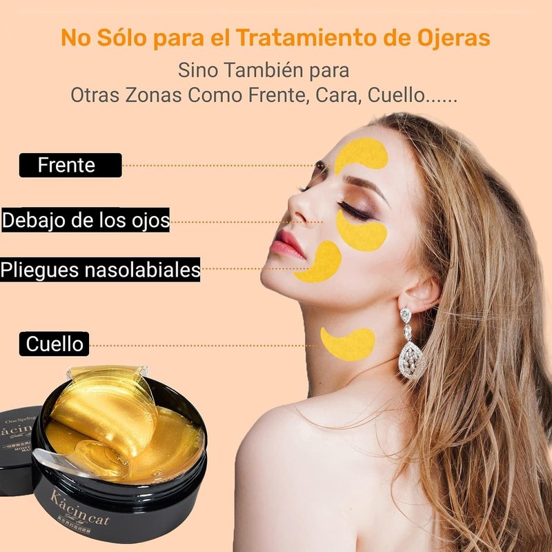 Parches para Ojos Ojeras 24k Oro-30 Pares- Parches de Colageno