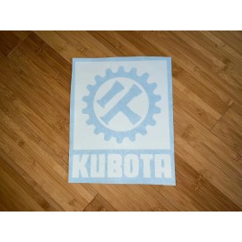 Kubota Vintage Kubota TRACTOR Logo VINYL DECAL STICKER - WHITE 12” - Tractor Engine