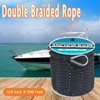 Anchor Rope 100 Ft 3/8 in, Double Braided Anchor Line